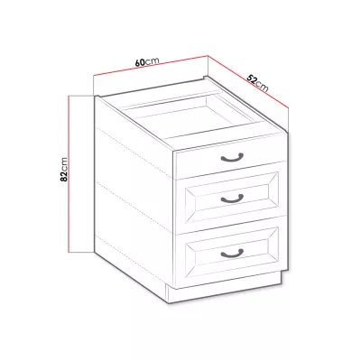 Spodní šuplíková kuchyňská skříňka 60 cm FRYZIA - bílá