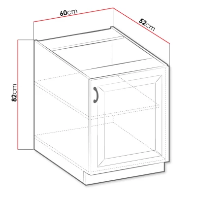 Spodní policová kuchyňská skříňka 60 cm FRYZIA - bílá