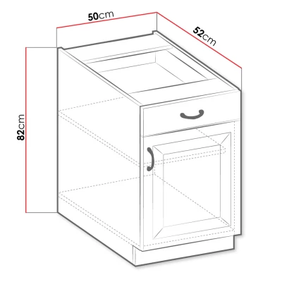 Spodní kuchyňská skříňka se šuplíkem 50 cm FRYZIA  - bílá