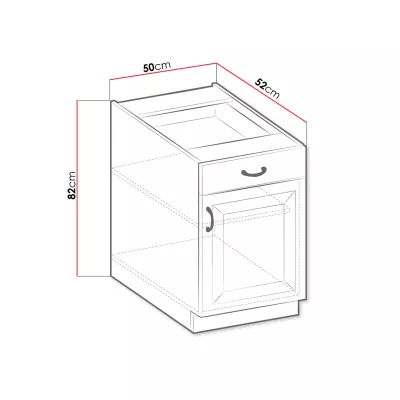 Spodní kuchyňská skříňka se šuplíkem 50 cm FRYZIA  - bílá