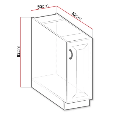 Kuchyňská spodní výsuvná skříňka 30 cm FRYZIA - bílá