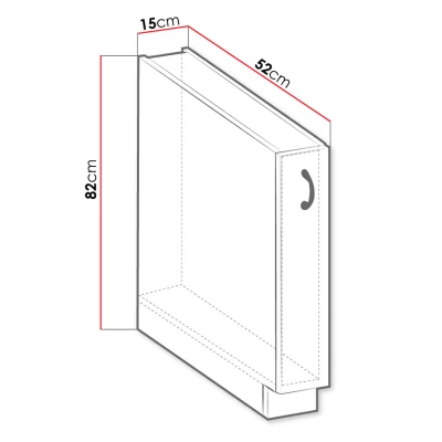 Kuchyňská spodní výsuvná skříňka 15 cm FRYZIA - bílá