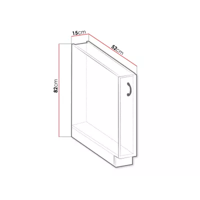 Kuchyňská spodní výsuvná skříňka 15 cm FRYZIA - bílá
