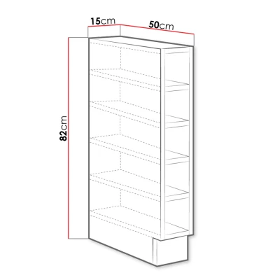 Spodní kuchyňská policová skříňka 15 cm FRYZIA - bílá