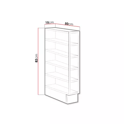 Spodní kuchyňská policová skříňka 15 cm FRYZIA - bílá
