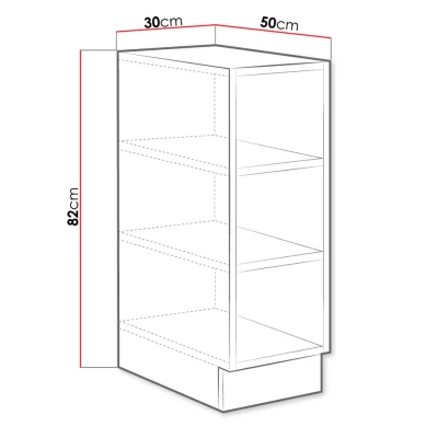 Kuchyňská spodní policová skříňka 30 cm FRYZIA - bílá