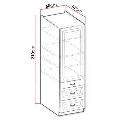 Vysoká kuchyňská skříň se šuplíky 60 cm FRYZIA - bílá
