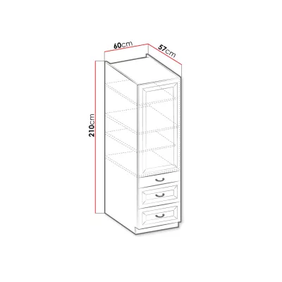 Vysoká kuchyňská skříň se šuplíky 60 cm FRYZIA - bílá