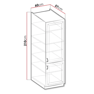 Vysoká kuchyňská policová skříň 60 cm FRYZIA - bílá