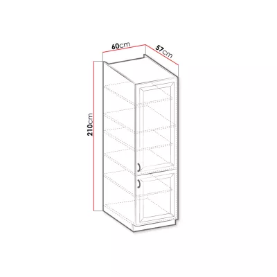 Vysoká kuchyňská policová skříň 60 cm FRYZIA - bílá