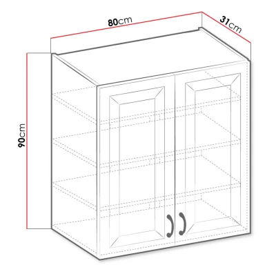 Horní dvoudveřová skříňka do kuchyně 80 cm FRYZIA - bílá