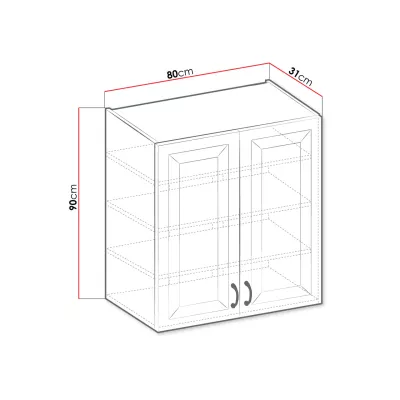 Horní dvoudveřová skříňka do kuchyně 80 cm FRYZIA - bílá