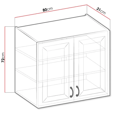 Horní skříňka do kuchyně 80 cm FRYZIA - bílá