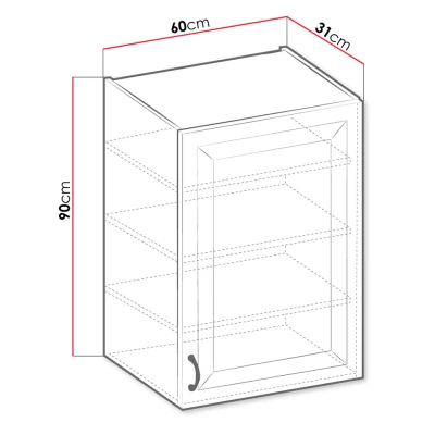 Horní policová kuchyňská skříňka 60 cm FRYZIA - bílá