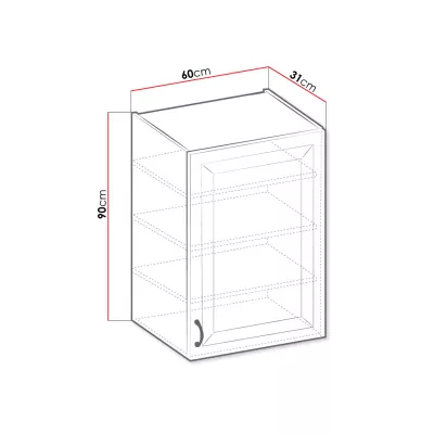 Horní policová kuchyňská skříňka 60 cm FRYZIA - bílá