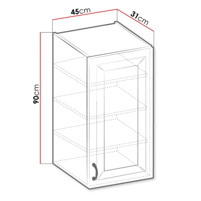 Kuchyňská horní skříňka 45 cm FRYZIA- bílá