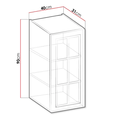 Horní prosklená kuchyňská skříňka 40 cm FRYZIA - bílá