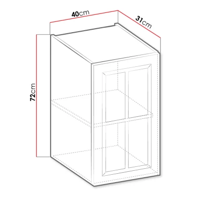 Kuchyňská horní prosklená skříňka 40 cm FRYZIA - bílá