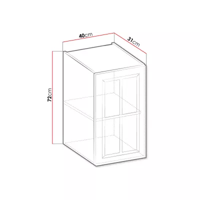 Kuchyňská horní prosklená skříňka 40 cm FRYZIA - bílá