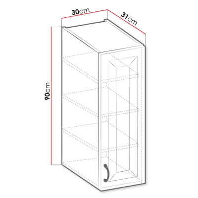 Horní kuchyňská skříňka 30 cm FRYZIA - bílá