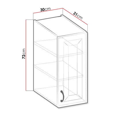 Horní policová kuchyňská skříňka 30 cm FRYZIA - bílá