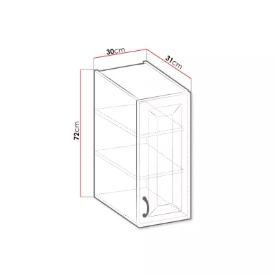 Horní policová kuchyňská skříňka 30 cm FRYZIA - bílá