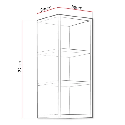 Kuchyňská horní policová skříňka 30 cm FRYZIA - bílá