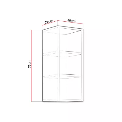 Kuchyňská horní policová skříňka 30 cm FRYZIA - bílá
