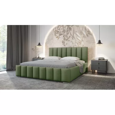 Elegantní čalouněná postel 180x200 MADALENA s úložným prostorem - khaki