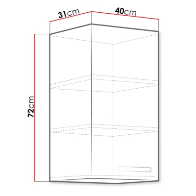 Horní kuchyňská skříň 40 cm RONG - šedá / lesklá šedá