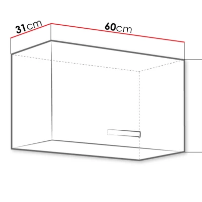 Horní uzavřená kuchyňská skříňka 60 cm SHAN 1 - šedá / lesklá krémová