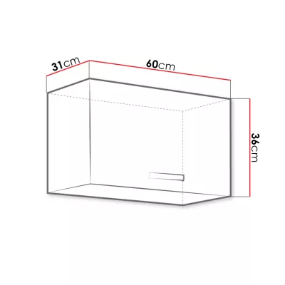 Horní uzavřená kuchyňská skříňka 60 cm SHAN 1 - šedá / lesklá krémová