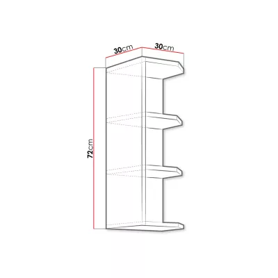 Horní kuchyňská policová skříňka 30 cm RONG - šedá