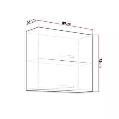 Horní kuchyňská skříňka 80 cm RONG - šedá / lesklá šedá