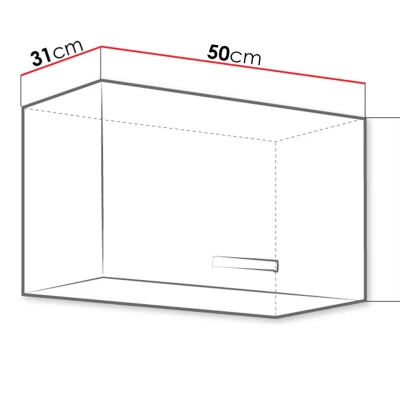 Horní kuchyňská skříňka 50 cm RONG - šedá / lesklá šedá