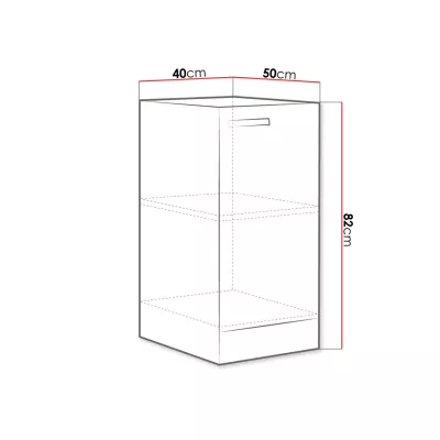 Dolní jednodveřová kuchyňská skříňka 40 cm SHAN - šedá / lesklá krémová