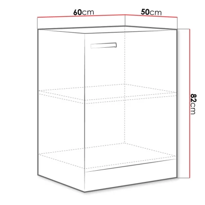 Dolní jednodveřová kuchyňská skříňka 60 cm GENJI - šedá / lesklá bílá