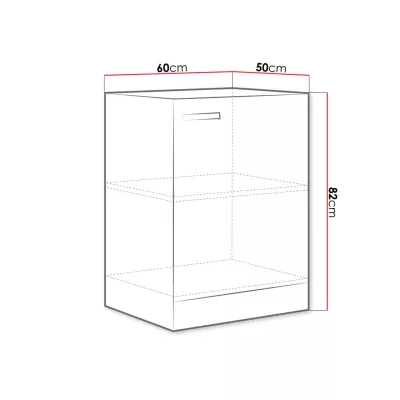 Dolní jednodveřová kuchyňská skříňka 60 cm SHAN - šedá / lesklá krémová