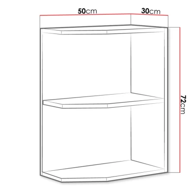 Dolní rohová kuchyňská skříňka 30 cm RONG - šedá