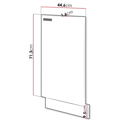 Dvířka ke kuchyňské lince SHAN - 713x446 mm, šedé / lesklé krémové