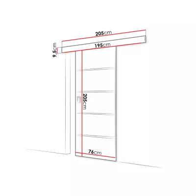 Posuvné interiérové dveře SANITA 2 - 70 cm, grafitové