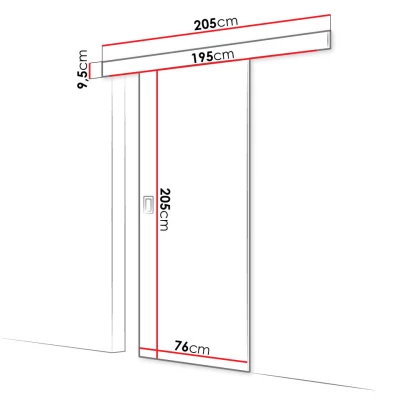 Posuvné interiérové dveře SANITA 1 - 70 cm, jasan tmavý