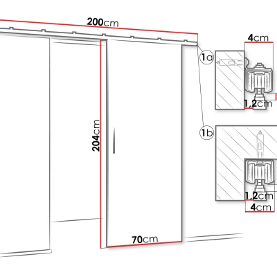 Interiérové posuvné dveře CONROE 1 - 70 cm, bílé