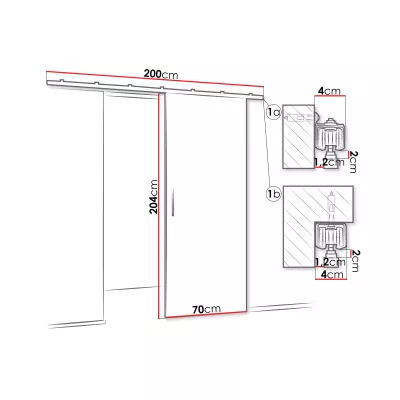 Interiérové posuvné dveře CONROE 1 - 70 cm, dub kraft