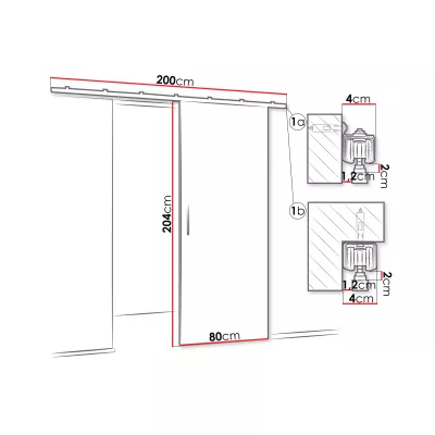 Interiérové posuvné dveře CONROE 1 - 80 cm, dub kraft