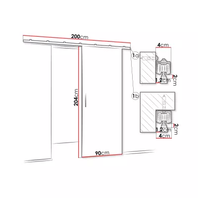 Interiérové posuvné dveře CONROE 1 - 90 cm, bílé