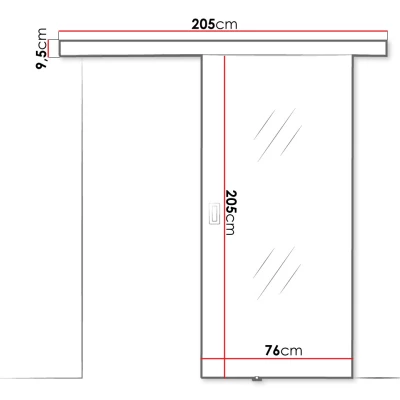 Posuvné interiérové dveře se zrcadlem PEARLEN 1 - 70 cm, černé