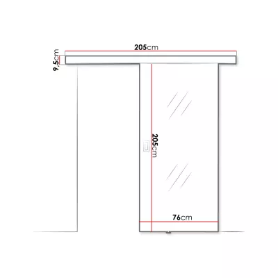 Posuvné interiérové dveře se zrcadlem PEARLEN 1 - 70 cm, černé