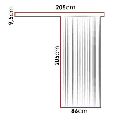 Posuvné interiérové dveře MIDLAND - 80 cm, bílé / černé