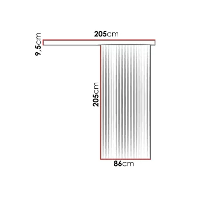 Posuvné interiérové dveře MIDLAND - 80 cm, dub kraft / černé